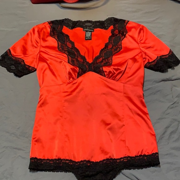 Red and black lace bodysuit - Picture 3 of 9